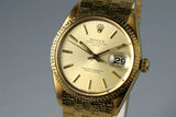 1966 Rolex 18K YG Date 1508 with Rare Brick Style Bracelet