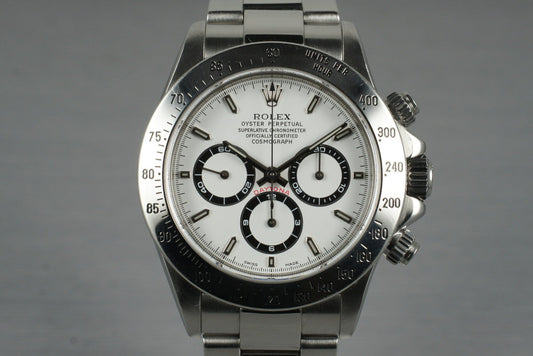 1999 Rolex Zenith Daytona 16520 White Dial with Box and Papers