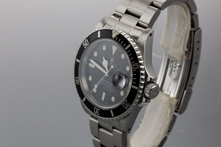 1989 Rolex Submariner 16610 with Box and Papers