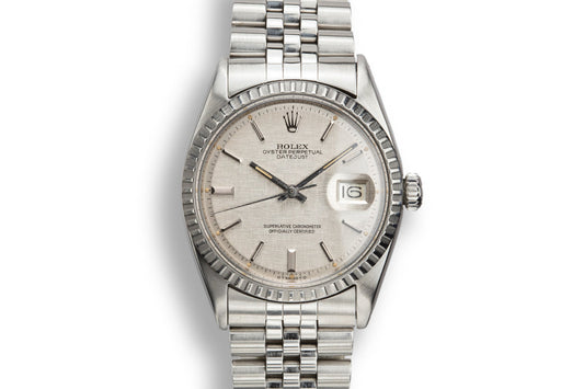 1966 Rolex DateJust 1603 Silver Linen Sigma Dial