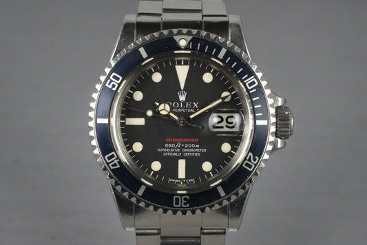 1970 Rolex Red Submariner 1680 Mark IV Dial