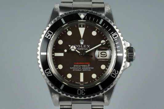 1969 Rolex Red Submariner 1680 Mark II Meters First Dial BROWN