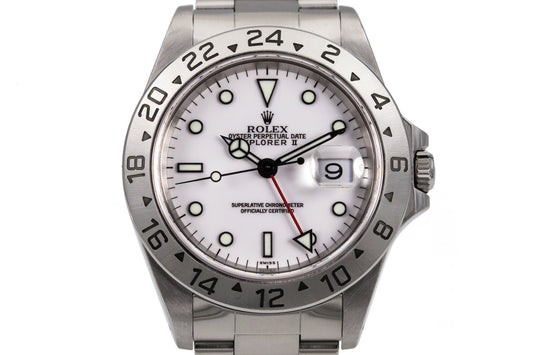 1999 Rolex Explorer II 16570 with uncommon SWISS only dial
