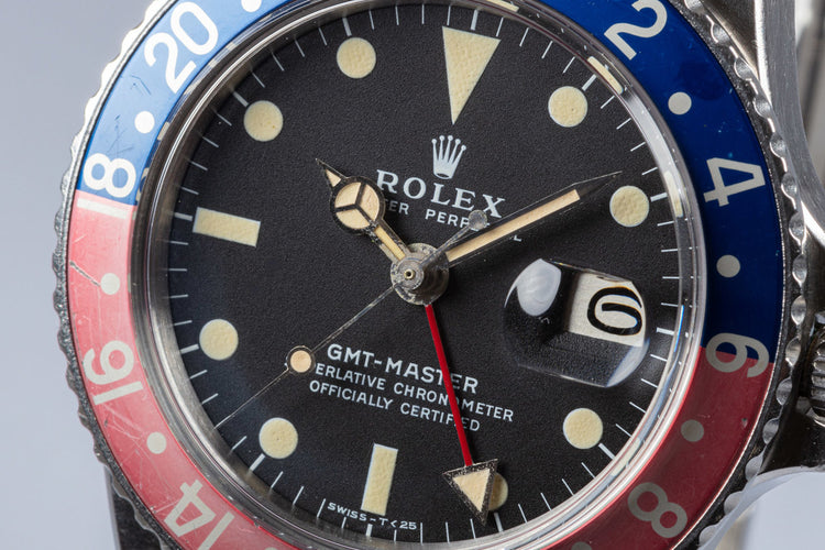 1972 Unpolished Vintage Rolex GMT-Master MKII 1675 with Box