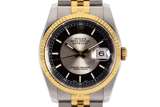 2005 Two Tone Tuxedo Dial Datejust 116233 with Box and Papers
