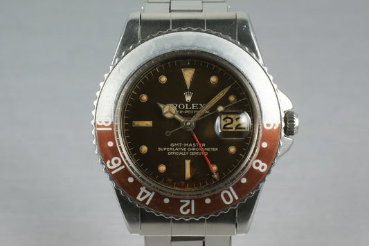 Rolex GMT 1675 Brown Chapter Ring Dial with Pointy Crown Gaurd Case