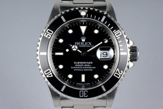 1990 Rolex Submariner 16610 with RSC Papers