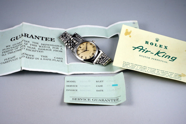 1958 Rolex Air-King 5504 Cream Waffle Dial with RSC Papers from England