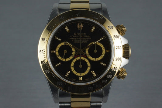 1991 Rolex Two Tone Zenith Daytona 16523 with Inverted 6 Black Dial