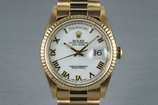 1995 Rolex YG Day-Date 18238 with Box and Papers