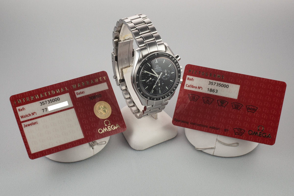 HQ Milton 2005 Omega Speedmaster Professional 3573.50 with Cards