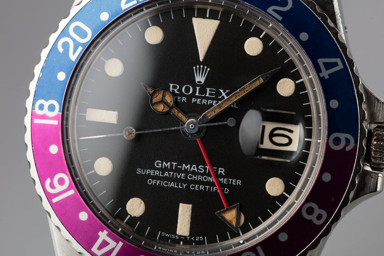 1967 Rolex GMT-Master 1675 Long E Mark 1 Dial with Fuchsia Insert