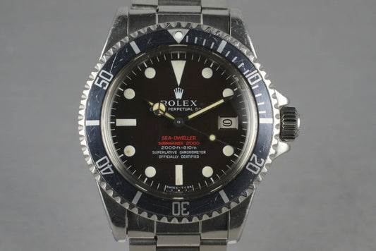 1967 Rolex Double Red Sea Dweller 1665 with Thin Case Mark 2 tropical
