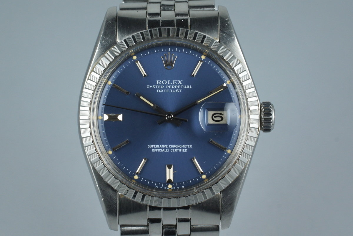 HQ Milton 1972 Rolex DateJust 1603 Blue Dial Inventory 5466 For Sale