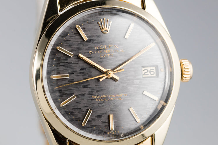 1971 Rolex 14K Gold Shell Date 1550 with Mosaic Dial