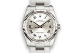 2007 Rolex Oyster Perpetual 116034 Silver Diamond Dial with Box and Papers
