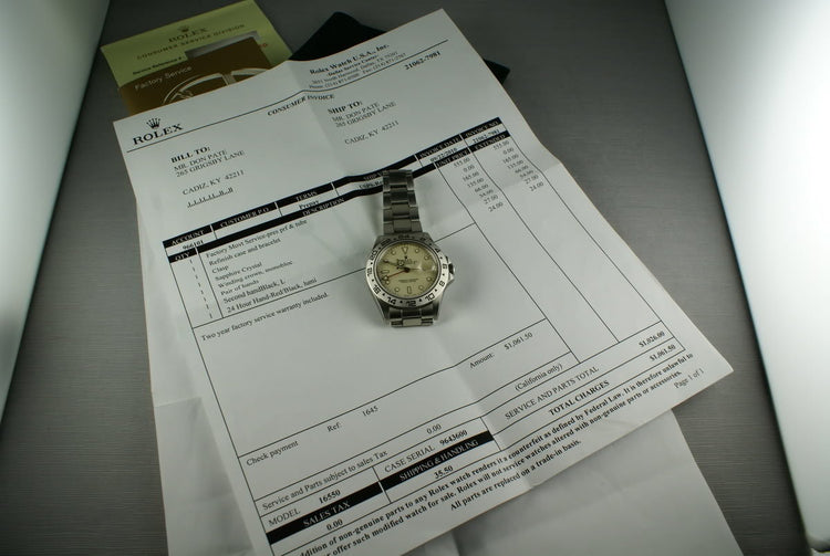 Rolex Explorer II 16550  Cream Rail Dial with service papers