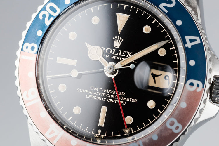1961 Rolex GMT-Master 1675 with Gilt Chapter Ring Exclamation Dial and Arabic Date Disk