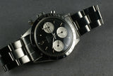 Rolex Daytona 6239 Black Dial with Early Small Daytona with white and silver print.