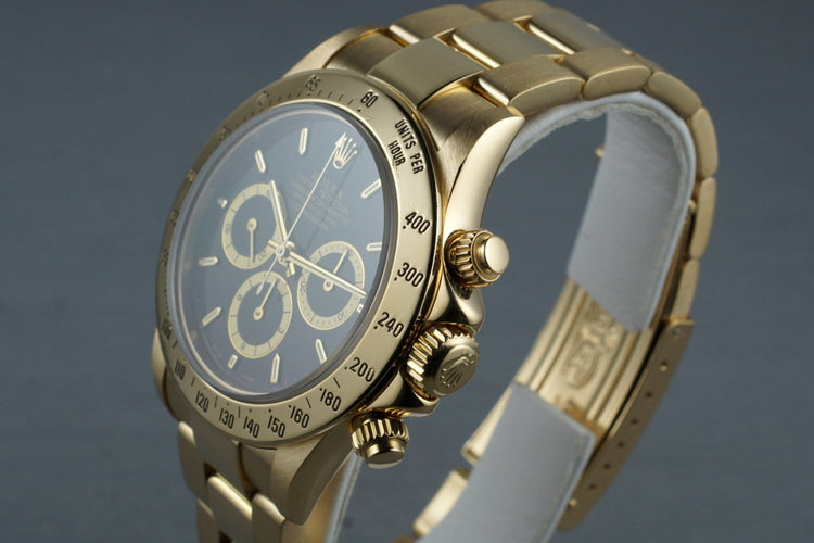 1991 Rolex YG Zenith Daytona 16528 with Box and Papers