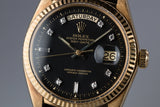 1972 Rolex 18K YG Day-Date 1803 with Matte Black Diamond Dial