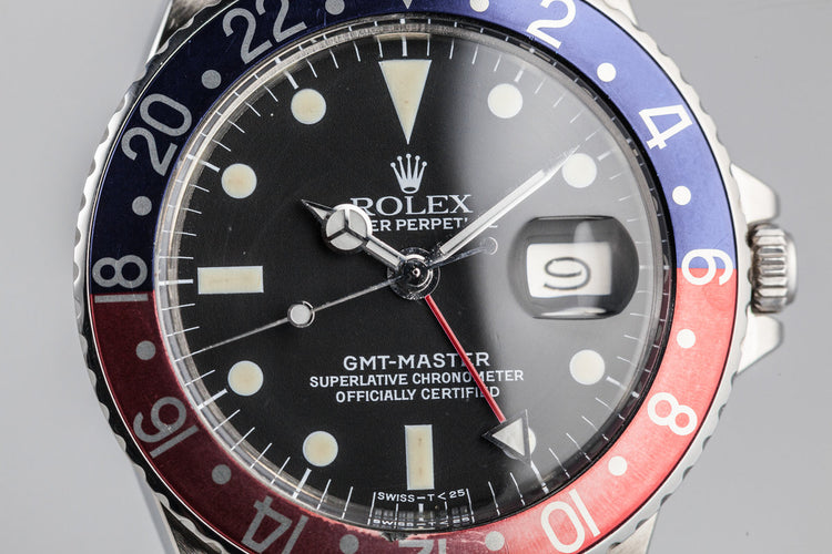 1970 Rolex GMT-Master 1675 with Pepsi Insert and Box and Papers