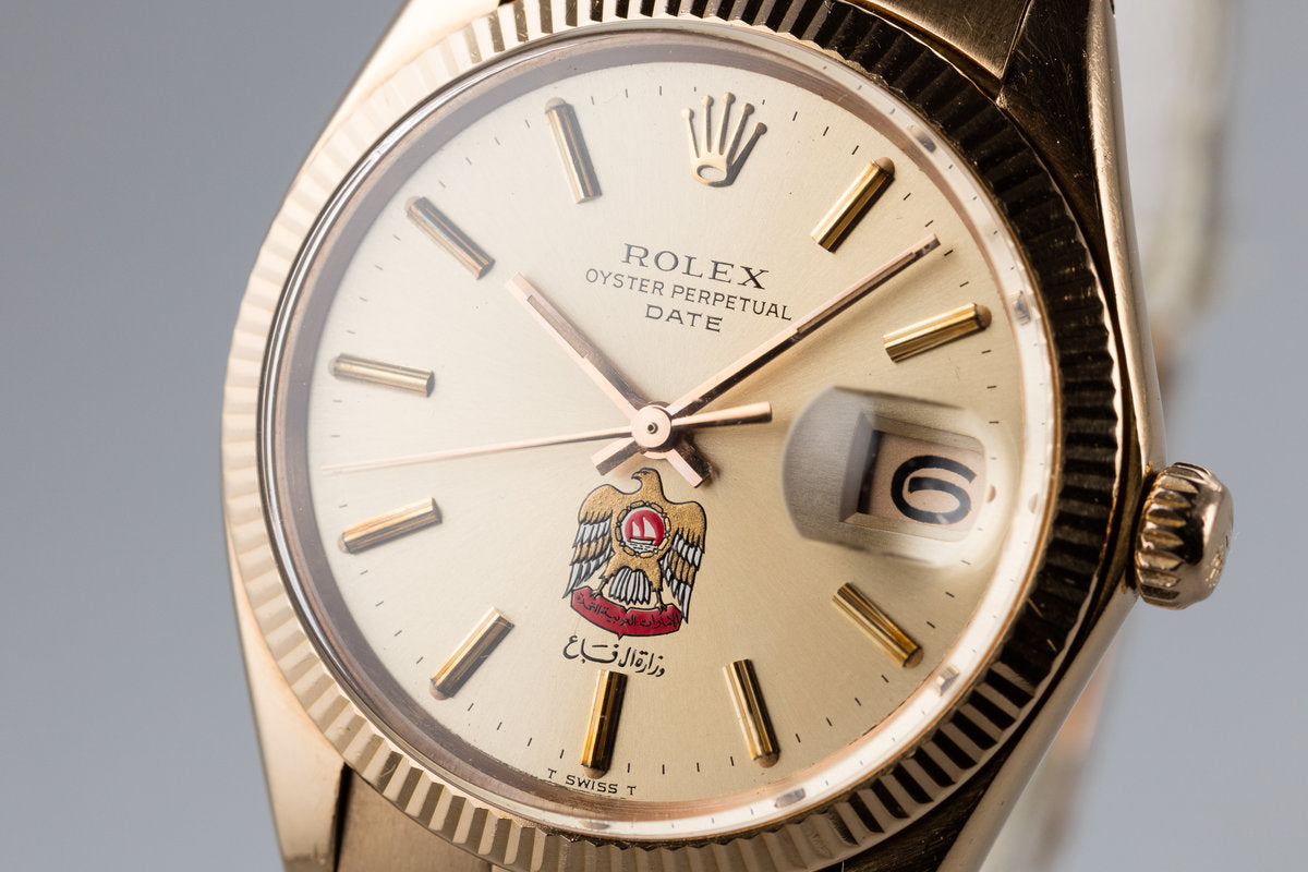 HQ Milton - 1972 Rolex 18K Date 1503 with Ministry of Defense UAE