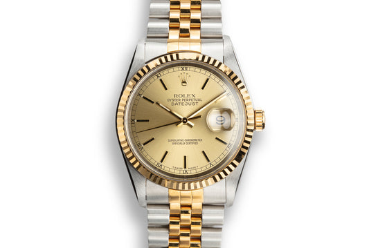 1997 Rolex Two-Tone DateJust 16233 Champagne Dial
