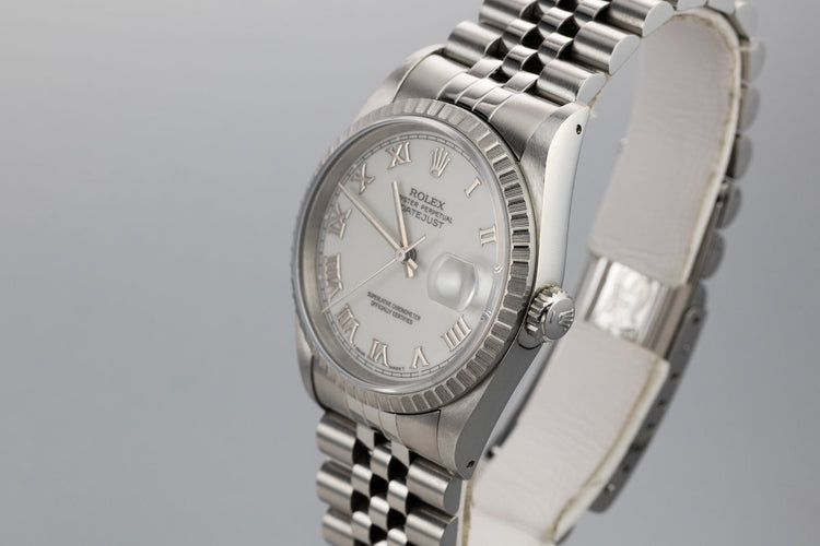 1991 Rolex DateJust 16220 With White Roman Numeral Dial
