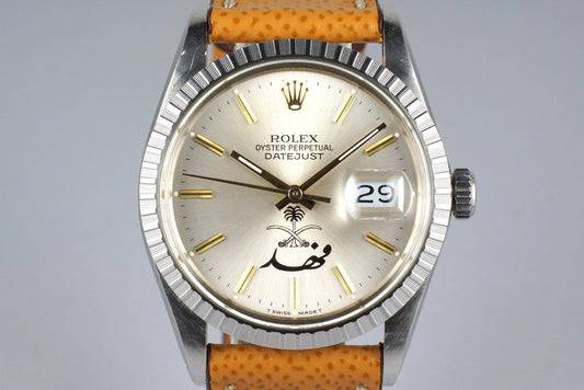 1985 Rolex DateJust 16030 Silver Saudi Arabian Dial