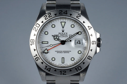 2003 Rolex Explorer II 16570 with White Dial