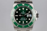 2011 Rolex Green Submariner 116610LV with Box and Papers