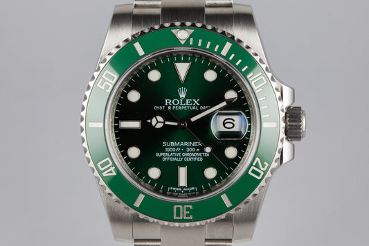2011 Rolex Green Submariner 116610LV with Box and Papers
