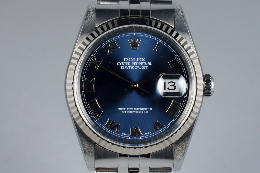 2000 Rolex DateJust 16234 with Blue Roman Dial