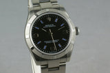 Rolex Midsize Oyster Black Arabic Numbers and Blue Markers  177210