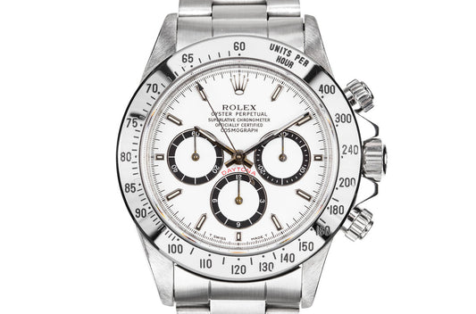 1990 Rolex Zenith Daytona 16520 White Dial with Pouch and Service Papers