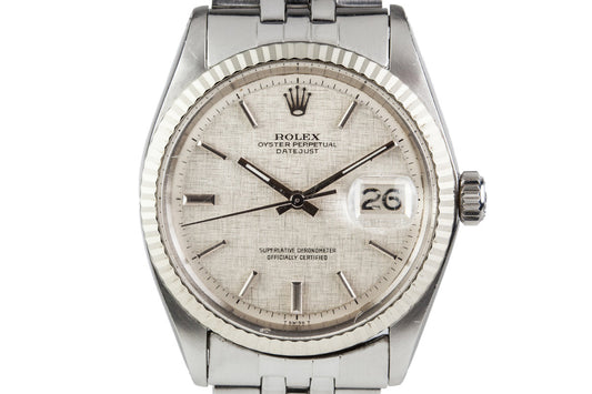 1972 Rolex Datejust 1601 No-Lume Linen Dial