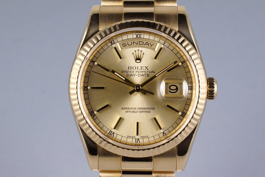 2004 Rolex YG Day-Date 118238 Champagne Dial
