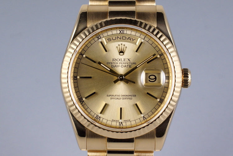 2004 Rolex YG Day-Date 118238 Champagne Dial