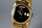 1995 Rolex YG Day-Date 18238 Onyx Dial with Box and Papers UNPOLISHED