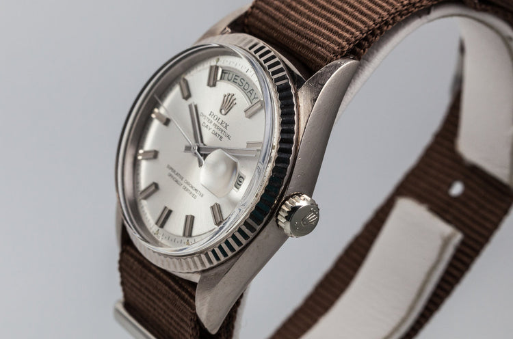 1967 Rolex WG Day-Date 1803 Silver 'Wide Boy' Dial