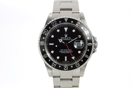 1999  Rolex GMT Master II 16710 Luminova Dial Box & Papers