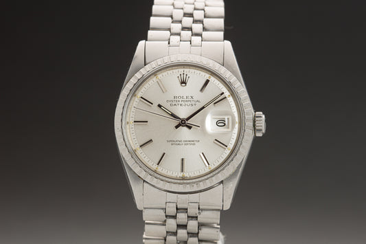 1973 Rolex 1603 Silver Pie Pan Stick Dial