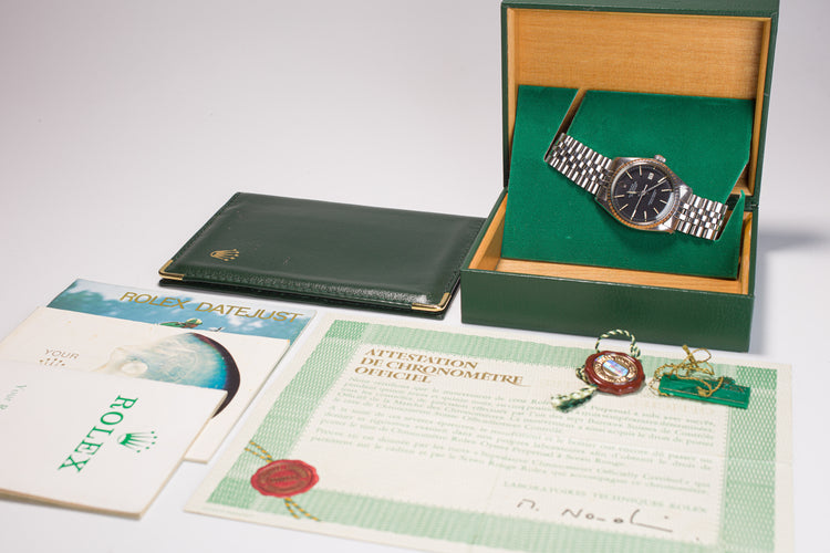 1970 Rolex Datejust 1603 Black Confetti Dial box, Punch Papers & Booklet