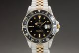 1979 Rolex 14k/St Unpolished GMT Master 16753 Nipple Dial Creamy Lume & Hands Box papers & Hang Tags