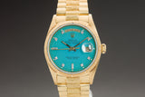 1985 Rolex 18078 Day-Date Blue Stella Diamond Dial Bark Finish
