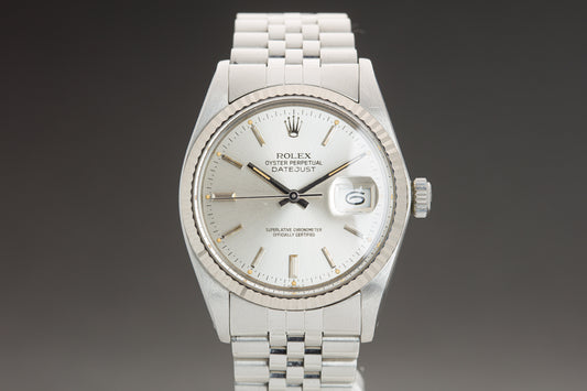 1984 Rolex Datejust 16014 Silver Dial Creamy lume Plots & Hands Fluted bezel Jubilee Bracelet